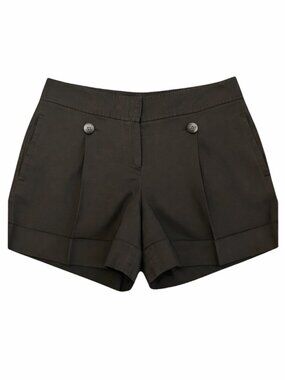 Theory Linen Blend Shorts Brown Pleated Tailored Cuffed 6